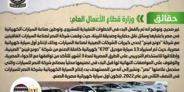 الحكومة تنفي شائعة تراجع الدولة عن تنفيذ مشروع صناعة السيارة الكهربائية في مصر 1 - جريدة المساء