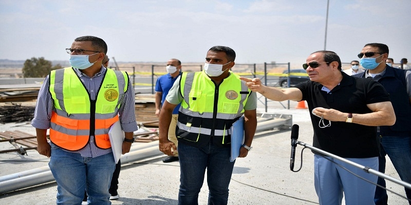 السيسي تفقد سير الاعمال بمحور شينزو آبي وربطه بالتجمع الخامس  19 - جريدة المساء