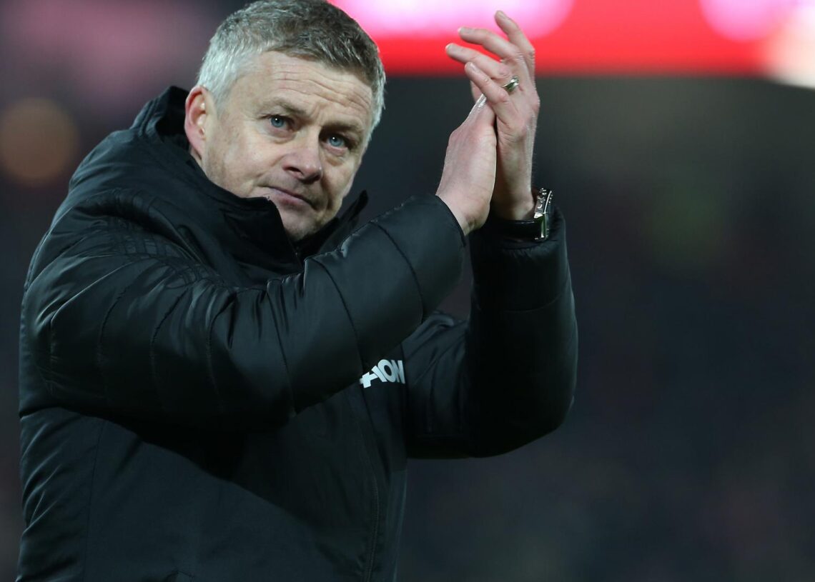 LIVERPOOL, ENGLAND - JANUARY 19: Manager Ole Gunnar Solskjaer of Manchester United walks off after the Premier League match between Liverpool FC and Manchester United at Anfield on January 19, 2020 in Liverpool, United Kingdom. (Photo by Matthew Peters/Manchester United via Getty Images)