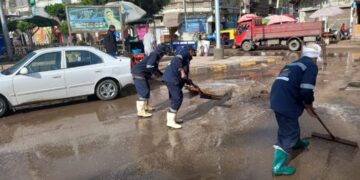 استمرار رفع مياه الأمطار من شوارع وميادين دسوق 1 - جريدة المساء