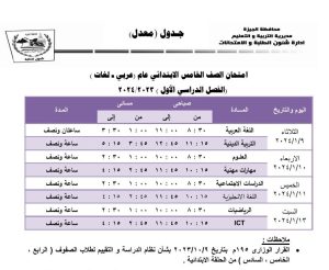 مديرية الجيزة تستجيب لمطالب وشكاوى أولياء الأمور و تعدل جداول الإمتحانات .. 33 - جريدة المساء