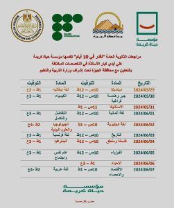 بالتعاون مع حياة كريمة.. مراجعات نهائية مجانية لطلاب الثانوية العامة بالجيزة 37 - جريدة المساء