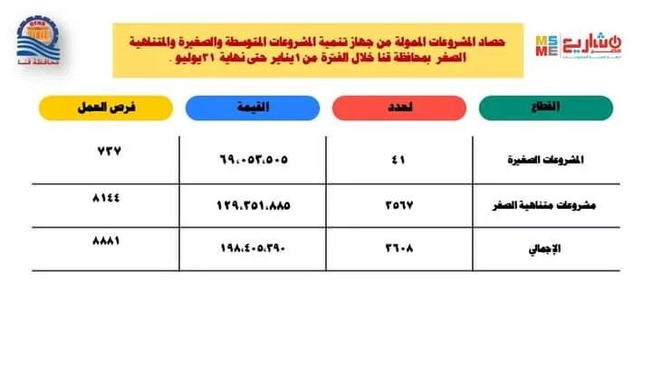 198 مليون جنيه لتمويل المشروعات الصغيرة ومتناهية الصغر خلال العام الحالي بقنا 19 - جريدة المساء