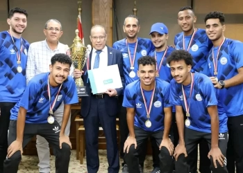 منتخب كرة القدم الخماسية بجامعة القناة يفوز بكأس "حياة كريمة" 21 - جريدة المساء