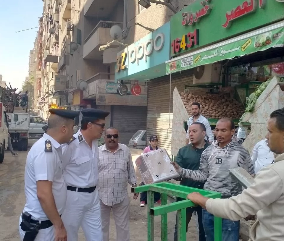 رفع 500 حالة إشغال للمقاهي والمحال بشارعي الثلاثيني والثورة بالعمرانية 19 - جريدة المساء