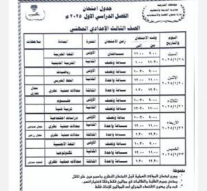 محافظ الشرقية يعتمد جدول امتحانات الفصل الدراسي الأول للعام الدراسي 2024 / 2025 21 - جريدة المساء