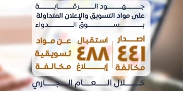 هيئة الدواء: إصدار 441 مخالفة .. واستقبال 488 إبلاغ عن مواد تسويقية مخالفة خلال النصف الثاني من العام الجاري 1 - جريدة المساء