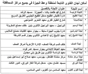 محافظة الجيزة تعلن عن مواقع لجان الفتوي لمنطقة وعظ الجيزة للرد علي استفسارات المواطنين 17 - جريدة المساء