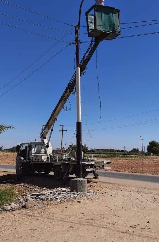 انارة الطريق الرئيسى بقرية ٧ بدمشير في المنيا 19 - جريدة المساء