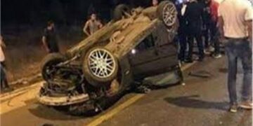 إصابه8 أشخاص من أسرة واحدة في حادث إنقلاب سيارة ملاكي بكفر الشيخ 1 - جريدة المساء
