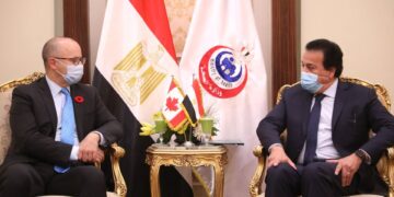 وزير التعليم العالي يبحث التعاون الصحي مع السفير الكندي 2 - جريدة المساء وزير التعليم العالي يبحث التعاون الصحي مع السفير الكندي 1 - جريدة المساء