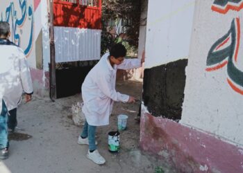 تجميل أسوار مدارس أسيوط برسومات وطنية بمشاركة طلاب التعليم الفني 19 - جريدة المساء