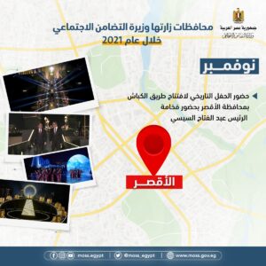أبرز جولات وزيرة التضامن الاجتماعي داخل وخارج مصر خلال عام ٢٠٢١.. انفوجراف 28 - جريدة المساء أبرز جولات وزيرة التضامن الاجتماعي داخل وخارج مصر خلال عام ٢٠٢١.. انفوجراف 27 - جريدة المساء