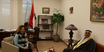 السفيرة مشيرة خطاب تستقبل رئيس البرلمان العربي 1 - جريدة المساء