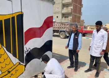 بأيدي طلاب المدرسة النووية بالضبعة رسومات فنية لتجميل مدينة الضبعة 35 - جريدة المساء