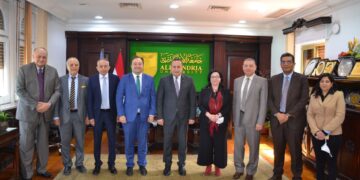 رئيس جامعة الإسكندرية يبحث مع والمستشار العلمى لسفارة ألمانيا بالقاهرة سبل التعاون