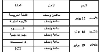 وزارة التعليم تعلن عن جدول امتحانات الصف الرابع الابتدائي "الدور الثاني" 2 - جريدة المساء وزارة التعليم تعلن عن جدول امتحانات الصف الرابع الابتدائي "الدور الثاني" 1 - جريدة المساء
