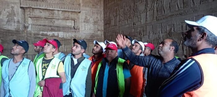 المتعافين خلال زيارة معبد دندرة بمدينة قنا