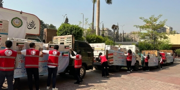 تدشين قافلة الهلال الأحمر المصري الإغاثية لدعم الشعب السودانى 2 - جريدة المساء تدشين قافلة الهلال الأحمر المصري الإغاثية لدعم الشعب السودانى 1 - جريدة المساء