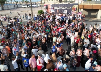مسيره حاشده لحزب حماه وطن بالاسكندرية لدعم ترشح الرئيس 17 - جريدة المساء