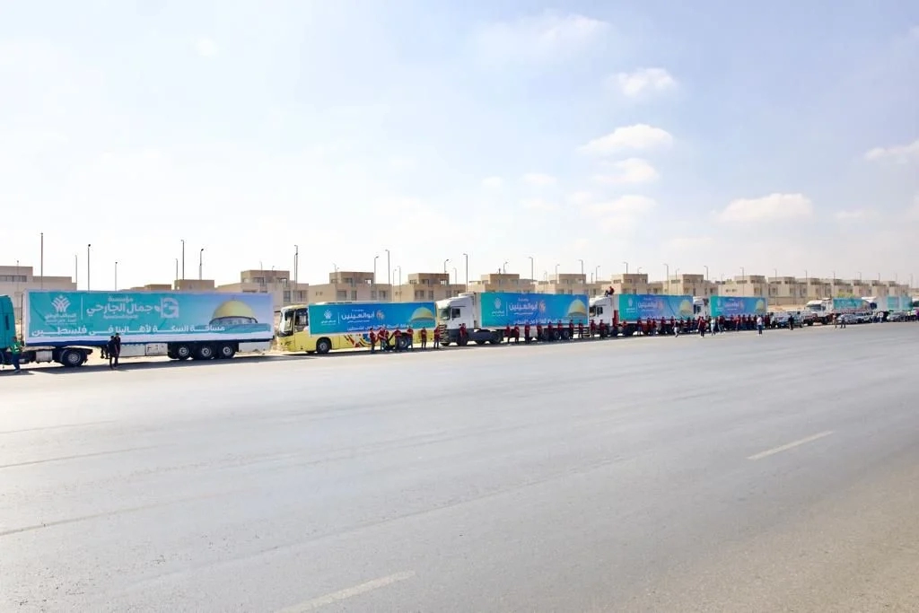 إنطلاق 106 شاحنة مساعدات ضمن قوافل التحالف الوطنى لإغاثة الأشقاء فى غزة 18 - جريدة المساء قوافل مساعدات التحالف الوطنى المتجه إلى قطاع غزة