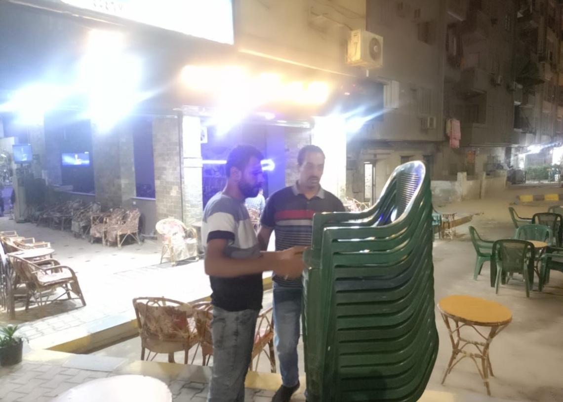 رفع 112 حالة إشغال لكافيهات خلال حملة مسائية بالعمرانية وفيصل 19 - جريدة المساء