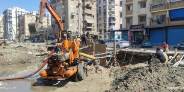 تنفيذ أكثر من ٩٠% شبكة انحدار صرف صحي بامتداد الضواحى ببورسعيد 1 - جريدة المساء