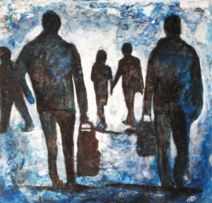 قضايا التهجير والنزوح في معرض «المهاجر» للفنان أحمد بيرو بأتيليه القاهرة 22 - جريدة المساء