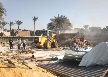 إزالة جمالون مخالف بشبرامنت علي مساحة ١٠٠٠م٢ مقام علي أراض زراعية خلال حملة مكبرة بأبوالنمرس 22 - جريدة المساء