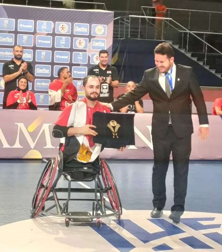 مجدي طلعت هداف كاس العالم وأفضل لاعب في مونديال الكراسي المتحركة لكرة اليد 19 - جريدة المساء