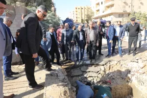 محافظ الجيزة يتفقد أعمال إصلاح كسر مفاجئ بوصلة الربط لخط مياه بحدائق الأهرام 33 - جريدة المساء