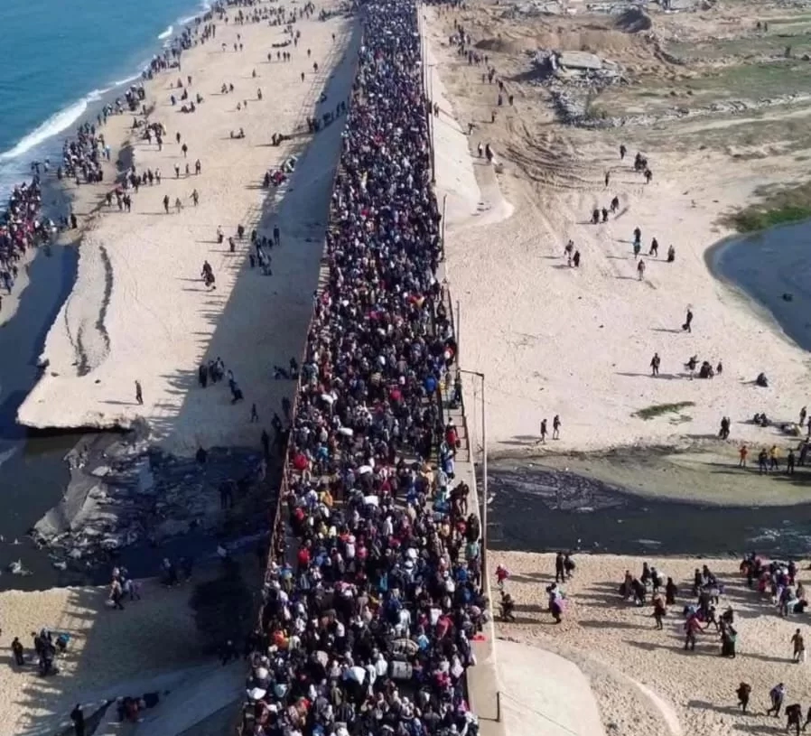 القوي السياسية المصرية: قولًا واحدًا.. نرفض تهجير أصحاب الأرض من أوطانهم 18 - جريدة المساء عودة النازحين الفلسطينيين إلى ديارهم فى شمال قطاع غزة