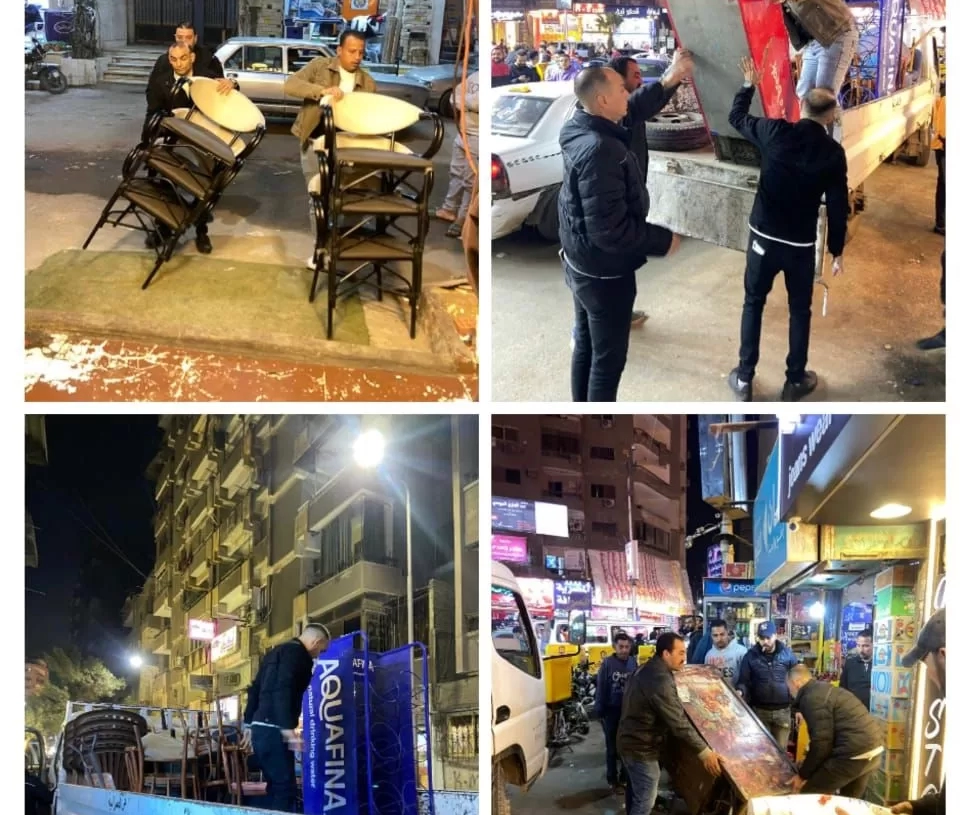 رفع 52 حالة إشغال بالمحال والمقاهي خلال حملة ليلية بالعمرانية 19 - جريدة المساء