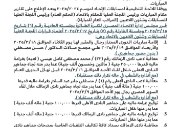 اتحاد الطائرة يوقع عقوبات مالية علي لاعبي الزمالك والأهلي ويهدد بشطبهما ويحمل الناديين تكاليف تلفيات الصالة 15 - جريدة المساء