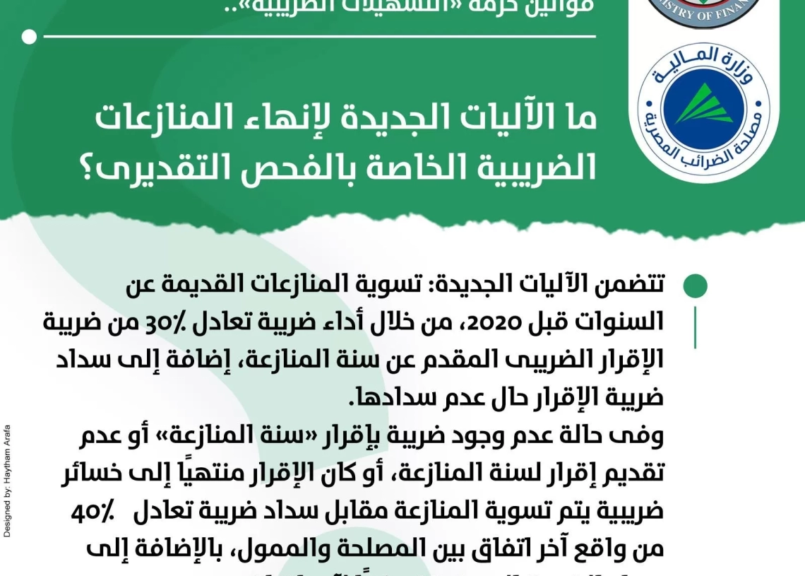 ما الآليات الجديدة لإنهاء المنازعات الضريبية الخاصة بالفحص التقديرى؟ 19 - جريدة المساء