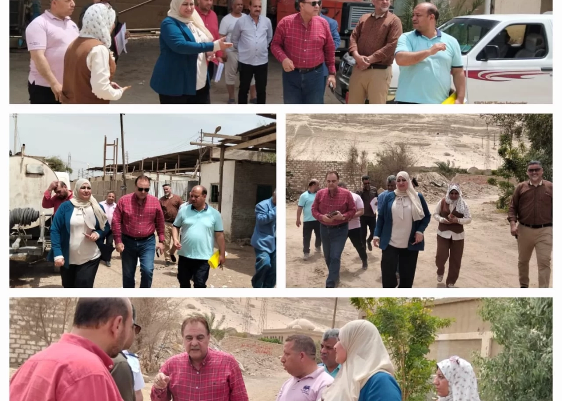 السايس فى أول جولة له بعد تعيينه سكرتيرا عاما لسوهاج يعاين الموقع المقترح لإنشاء محطة معالجة توسعات الصرف الصحي بمركز سوهاج 14 - جريدة المساء