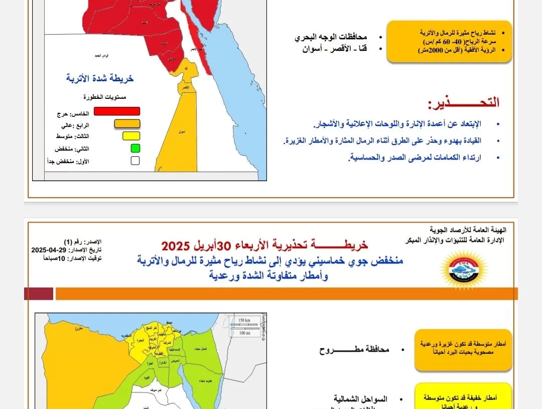 بناء على تقارير هيئة الأرصاد الجوية بهبوب عاصفة ترابية شديدة .. محافظ أسوان يعلن وقف الدراسة غداً بجميع المدارس 19 - جريدة المساء
