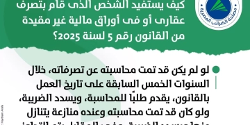 كيف يستفيد الشخص الذى قام بتصرف عقارى أو فى أوراق مالية غير مقيدة من القانون رقم ٥ لسنة ٢٠٢٥؟ 1 - جريدة المساء