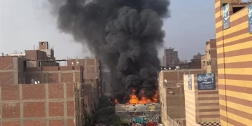 انفجار مخزن الحدايد والبويات بالبراجيل