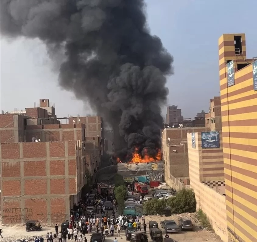 انفجار مخزن الحدايد والبويات بالبراجيل