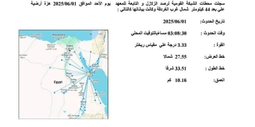 قومي البحوث الفلكية :زلزال بالغردقة بقوة3.3ريختر دون خسائر في الأرواح والممتلكات 1 - جريدة المساء