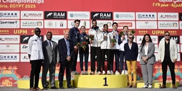 فريدة خليل ومهند شعبان يتوجان بذهبية المختلط للكبار ببطولة العالم للخماسي الحديث 1 - جريدة المساء