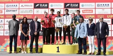 جنة الجندي وسيف سليمان يتوجان بذهبية "المختلط تحت 19 سنة" ببطولة العالم للتتابعات للخماسي الحديث 2 - جريدة المساء جنة الجندي وسيف سليمان يتوجان بذهبية "المختلط تحت 19 سنة" ببطولة العالم للتتابعات للخماسي الحديث 1 - جريدة المساء