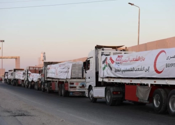 مساعدات الهلال الأحمر المصرى لأهالى غزة
