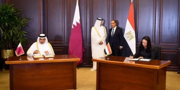 خلال توقيع الاتفاق المصرى القطرى