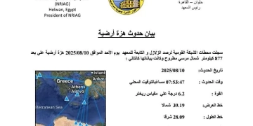 معهد البحوث الفلكية: هزة أرضية بقوة 6.2 ريختر شمال مطروح 1 - جريدة المساء