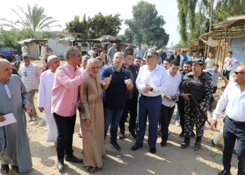 محافظ الجيزة خلال جولته بقرية نكلا