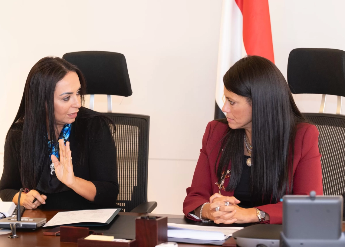 وزيرة التضامن خلال اجتماعها مع وزيرة التخطيط