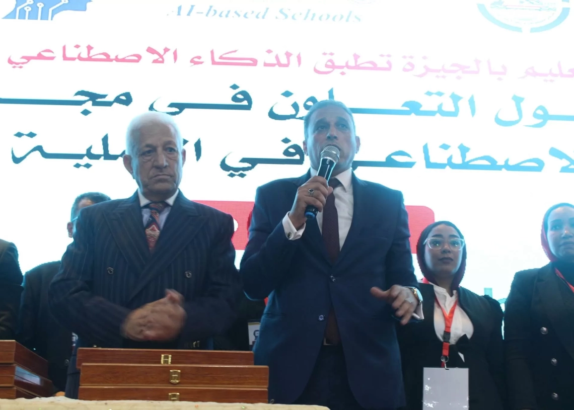 سعيد عطية وكيل وزارة التعليم بالجيزة.. يلقي كلمته خلال الورشة