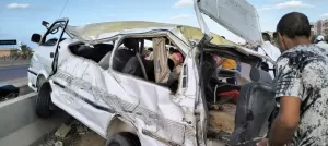 اصابة ١٠ في حادث سيارة علي طريق الساحل بالحمام 25 - جريدة المساء